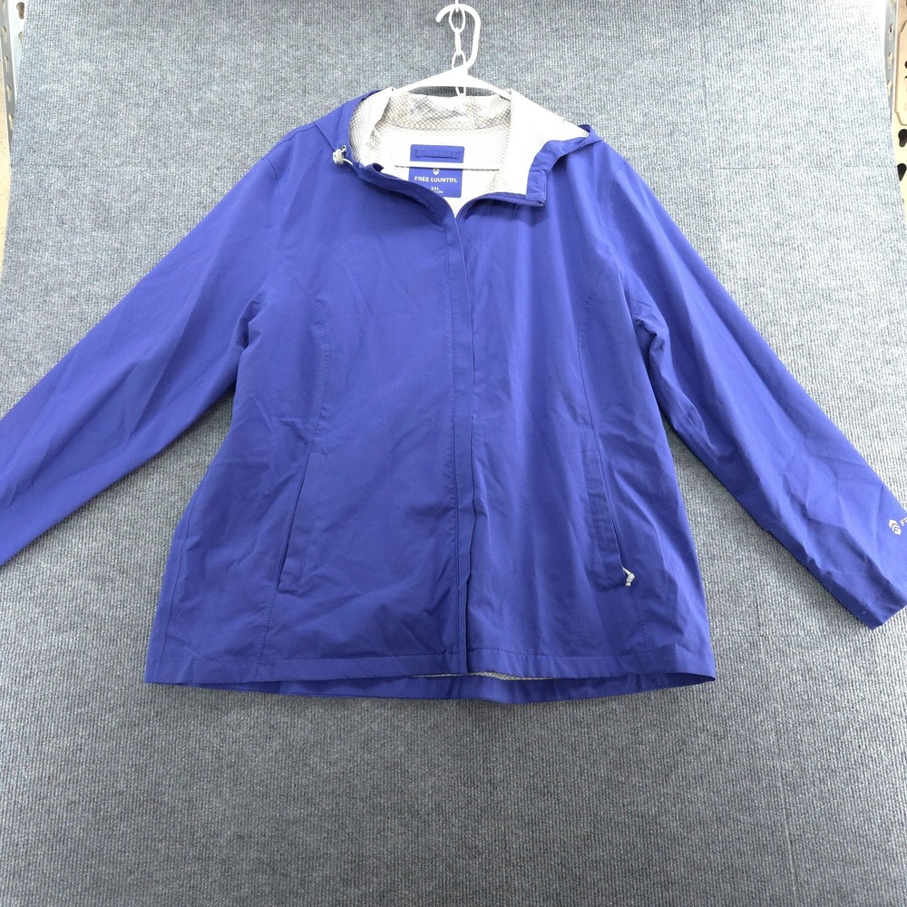 Free Country XXL Women's Blue‎ Hooded Windbreaker Jacket
